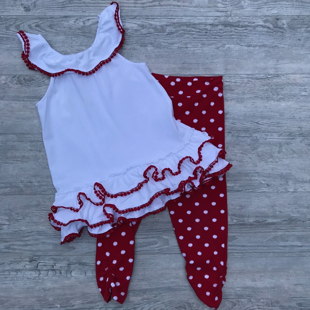 HARTSTRINGS RUFFLE TOP WITH MATCHING LEGGINGS SIZE - Picture 2 of 6